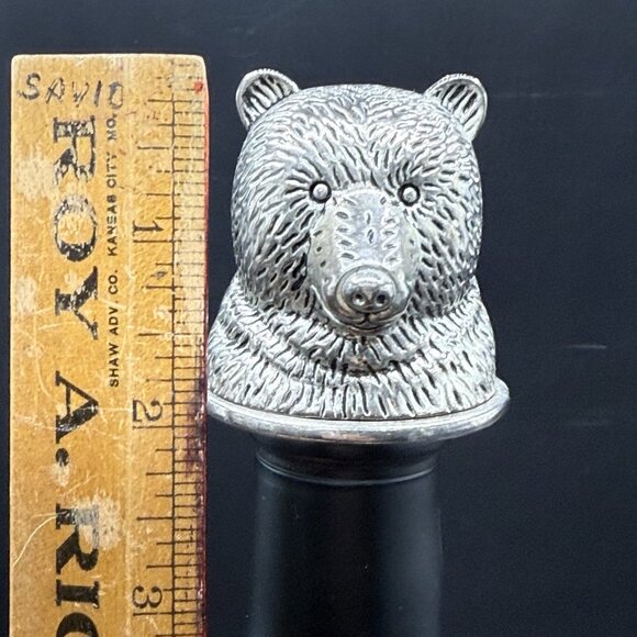 Vintage Bull Bear Market Neiman Marcus Silver Plated Bottle Stopper Set - Picture 11 of 12